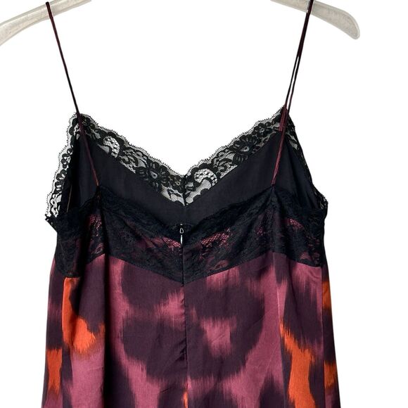 Zara Y2K Lace Trim Slip Dress Small Spaghetti Strap  Animal Print Cami Lined - Picture 8 of 12